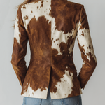Women’s Vintage Cow Print Eco Friendly Blazer