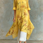Casual Floral Short-Sleeve Midi Dress & Slip Dress Two-Piece Set
