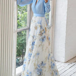 Stunning Floral Print V-Neck Maxi Dress