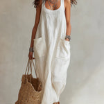 Casual Minimalist Pocketed Maxi Slip Dress