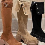Over the knee boots brown long boots knight boots
