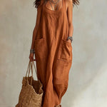 Casual Minimalist Pocketed Maxi Slip Dress