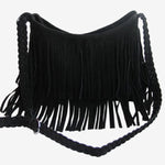 Frosted tassel women's crossbody shoulder bag