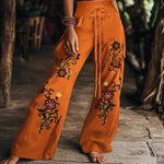 Women's floral print casual trousers