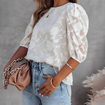 Amelie Rousseau | Floral Puff Sleeve Blouse For Women