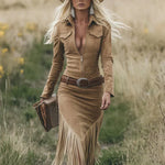BIRNCA | WESTERN-INSPIRED TAILORED MIDI DRESS