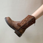 British retro embroidered western cowboy boots