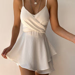 Stylish Solid-Color Zippered Jumpsuit with Spaghetti Straps