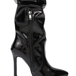 PU Leather Over-the-knee High-heeled Pleated Boots