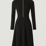 ZINNIA | ZIPPERED LONG SLEEVE DRESS WITH STRETCH FABRIC