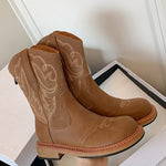 British retro embroidered western cowboy boots