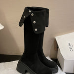 Over the knee boots brown long boots knight boots