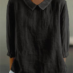 Cotton and Linen 3/4 Sleeve Shirt