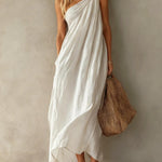 Elegant Pink One-shoulder Sleeveless Maxi Dress