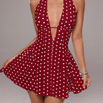 Lucy Wright | Polka Dot Halter Mini Dress For Women