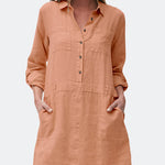 Zeagoo Women's Cotton Linen Midi Dress