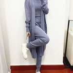 Zeagoo Women's Chic Three Piece Set Knitted Solid Lounge Suit Cardigan Sweater + Jogger Pants+ Sleeveless Tank Top