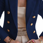 Chic Solid Long Sleeve Buttons Slim Coat