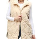 Zeagoo Women Fall Reversible Vests Coat Sleeveless Sherpa Fleece Jacket