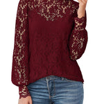 Zeagoo Lace Tops  with Separable Camisole Sexy Blouses Shirts 2 PCS Set
