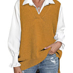 Zeagoo Sweater Vest Women Sleeveless V Neck Oversized Pullover