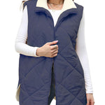 Zeagoo Women Fall Reversible Vests Coat Sleeveless Sherpa Fleece Jacket