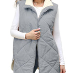 Zeagoo Women Fall Reversible Vests Coat Sleeveless Sherpa Fleece Jacket