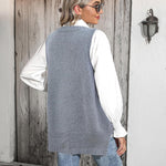 Zeagoo Sweater Vest Women Sleeveless V Neck Oversized Pullover