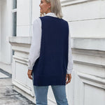 Zeagoo Sweater Vest Women Sleeveless V Neck Oversized Pullover