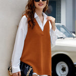 Zeagoo Sweater Vest Women Sleeveless V Neck Oversized Pullover