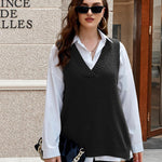 Zeagoo Sweater Vest Women Sleeveless V Neck Oversized Pullover