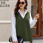 Zeagoo Sweater Vest Women Sleeveless V Neck Oversized Pullover
