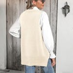 Zeagoo Sweater Vest Women Sleeveless V Neck Oversized Pullover