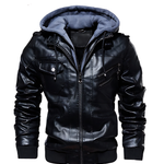 Urban Comfort Hooded Leather Jacket