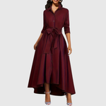 LIVIENNE | ELEGANT BUTTON-FRONT MAXI DRESS