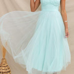 Fairy Vibes Tulle Gathered Detail Halter Maxi Dress