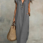 Mia Wilson | Bohemian Ruffle V-Neck Maxi Dress For Women