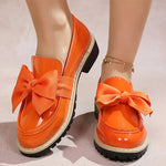 Velmira Gloss Bow Platform Loafers