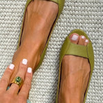 MARGOT | Metallic Open Toe Flats