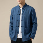 Domenico Linen-Blend Mandarin Jacket