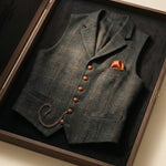 Tiziano Windowpane Lapel Vest