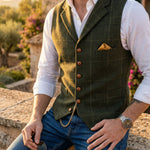 Tiziano Windowpane Lapel Vest