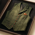 Tiziano Windowpane Lapel Vest