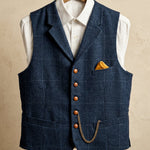 Tiziano Windowpane Lapel Vest