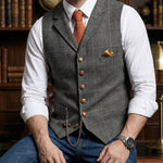Tiziano Windowpane Lapel Vest
