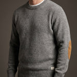Massimo Elbow-Patch Crewneck Sweater