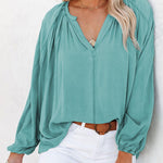 Zeagoo Split V Neck Long Sleeve Dolman Blouse for Women Casual Business Work Office 2026 | Under $40