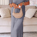 Elegant Boat Neck Hollow Airy Two-piece Dress