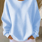 KATE | WAFFLE KNIT WINTER SWEATSHIRT