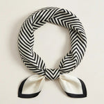 Black White Geometric Concentric Square Lightweight Square Scarf